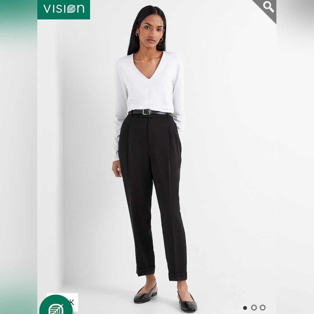 SIMONS CONTEMPORAINE NWT Black Women's Cuffed Ankle-Length Trousers. Size 10 🖤